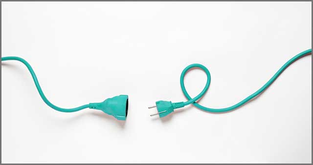 An image of Turquoise power cable isolated on white background.