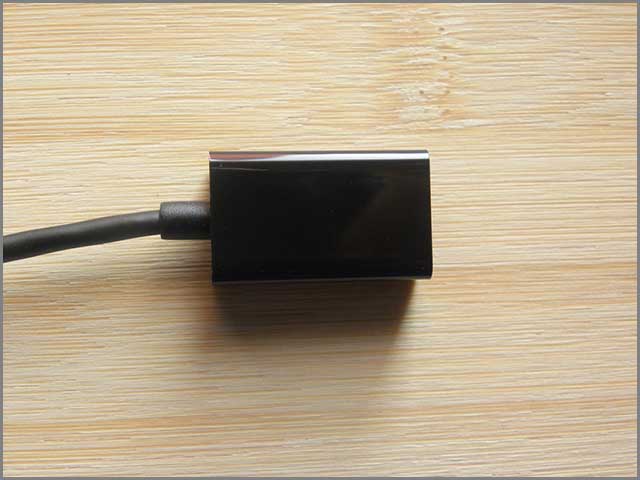 An image of black color female USB extension cable