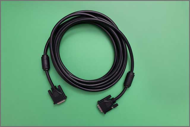 Black DVI Cable Coiled