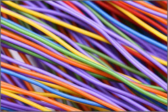 Colorful electric cable and wire