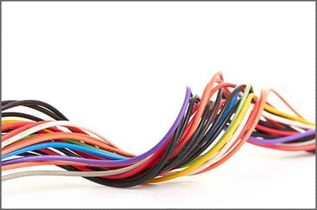 Multicolored computer cable isolated