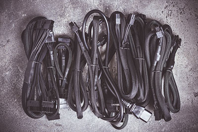 An image of PSU cables computer power supply