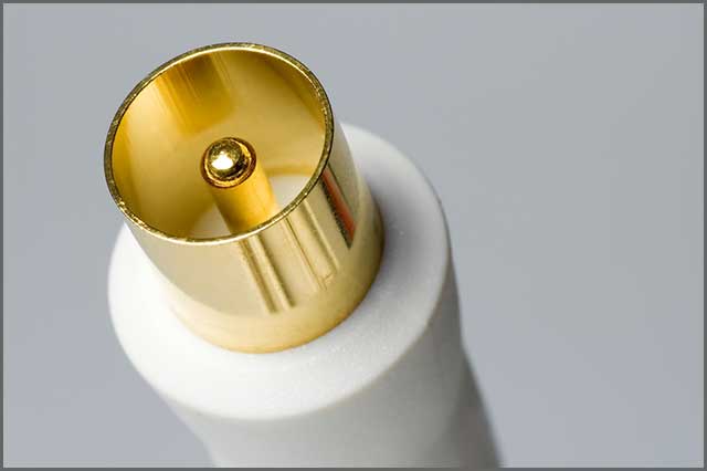 An image of white coaxial cable television