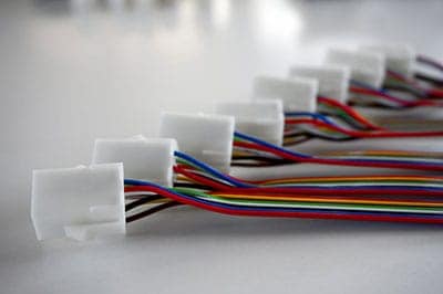 custom wiring harness with plastic connectors