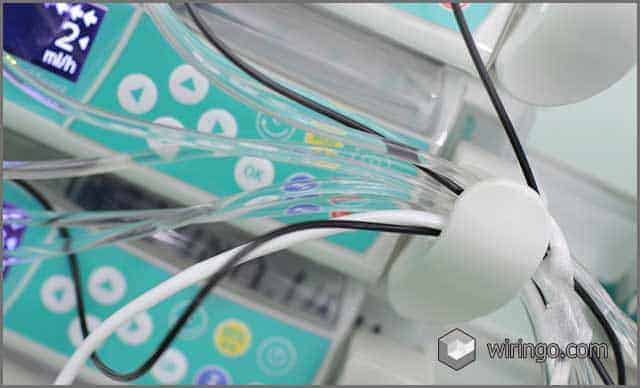 Set of tubes, wires on a background medical devices