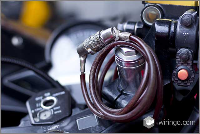 Motorcycle lock cable