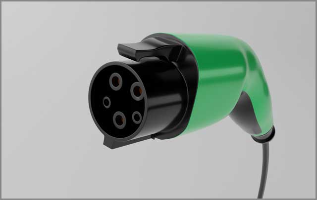 3D rendering EV charger SAE