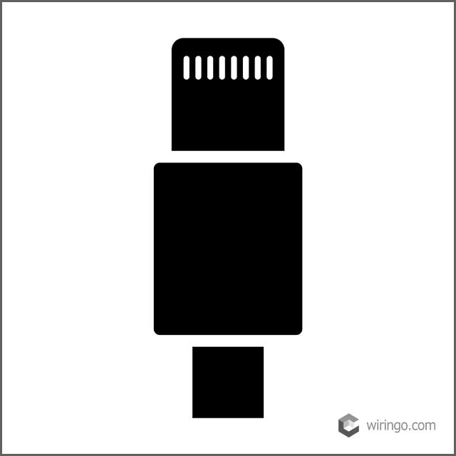 Lightning connector cable flat vector icon