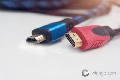 Blue and red custom HDMI cables