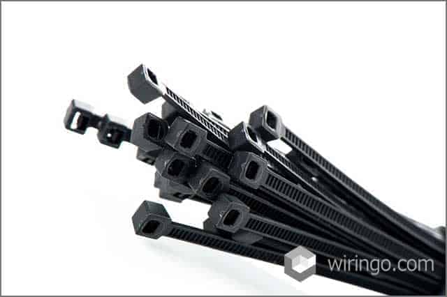 a heap of black cable ties for PC cables