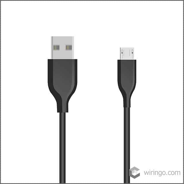 USB port end of the handphone cable