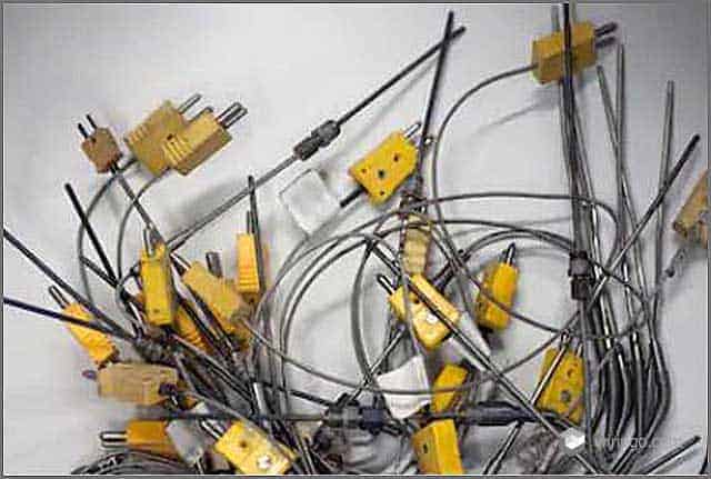A large collection of thermocouple wires and cables for industrial use