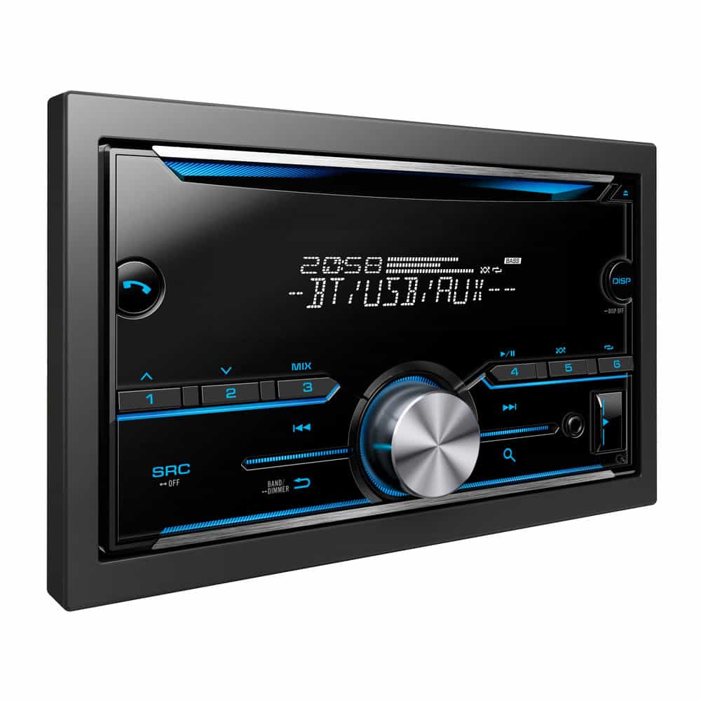 Car stereo with DVD screen.