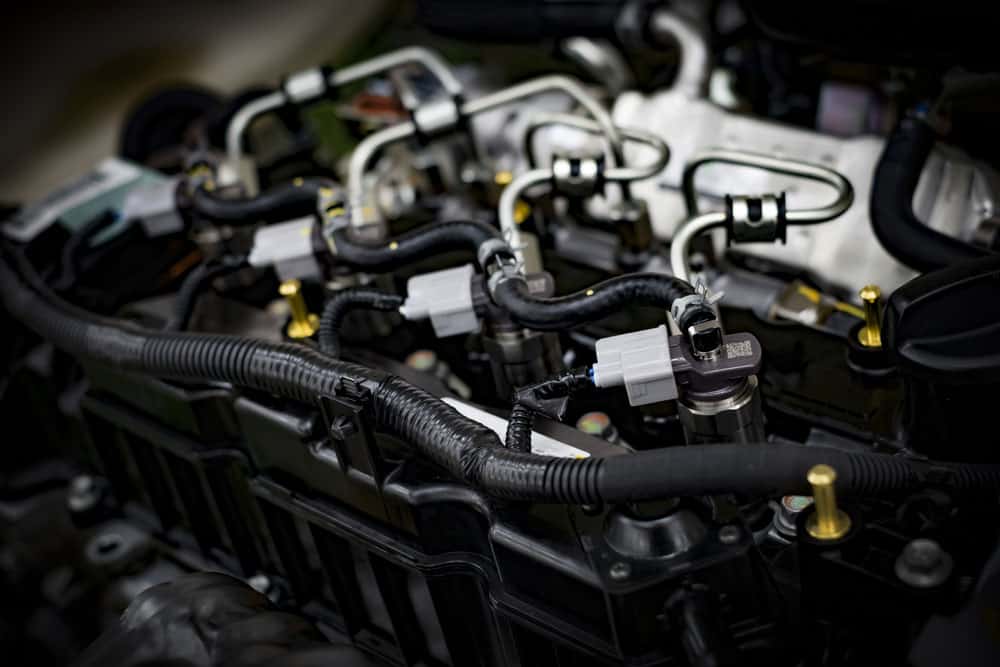 A car engine closeup
