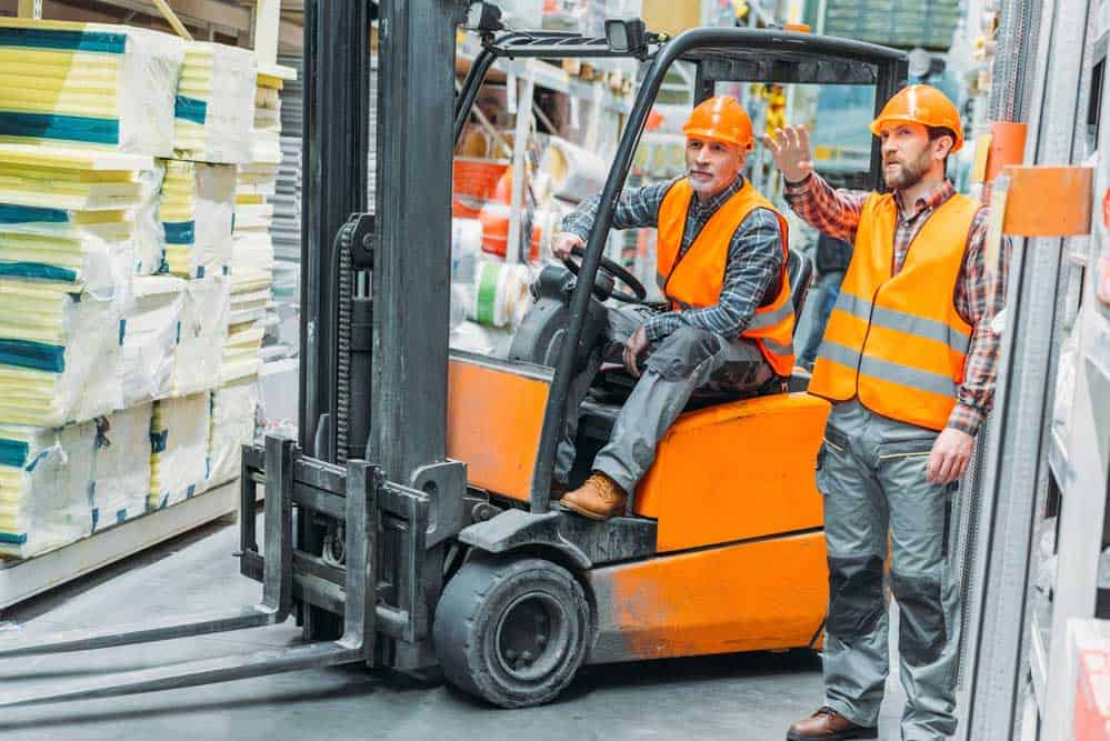 Man in forklift