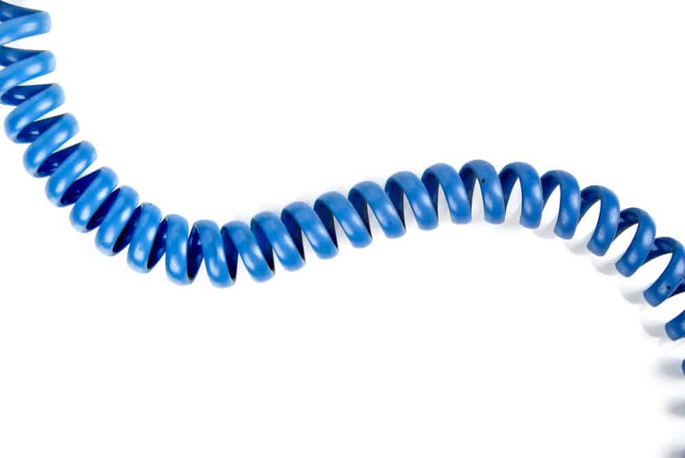 Blue spring telephone cable