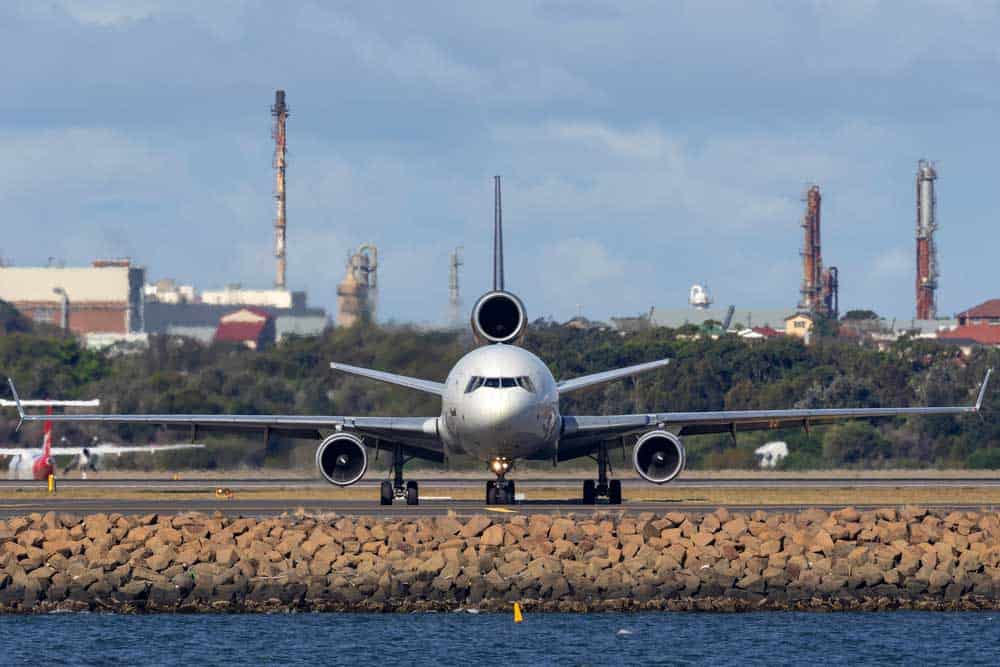 MD-11 airplane on the taxiway