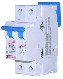 A miniature two-pole circuit breaker