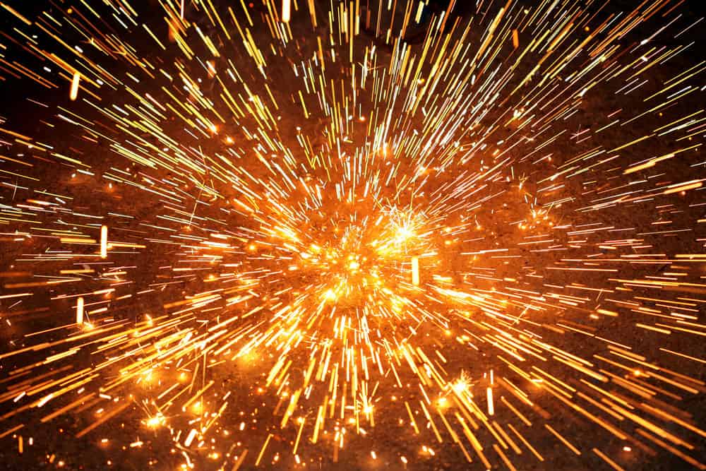 A spark explosion