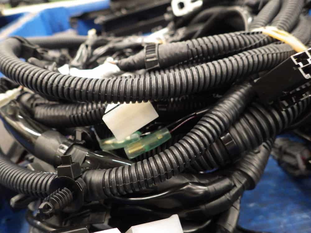 Wire harness in large rubber tubes
