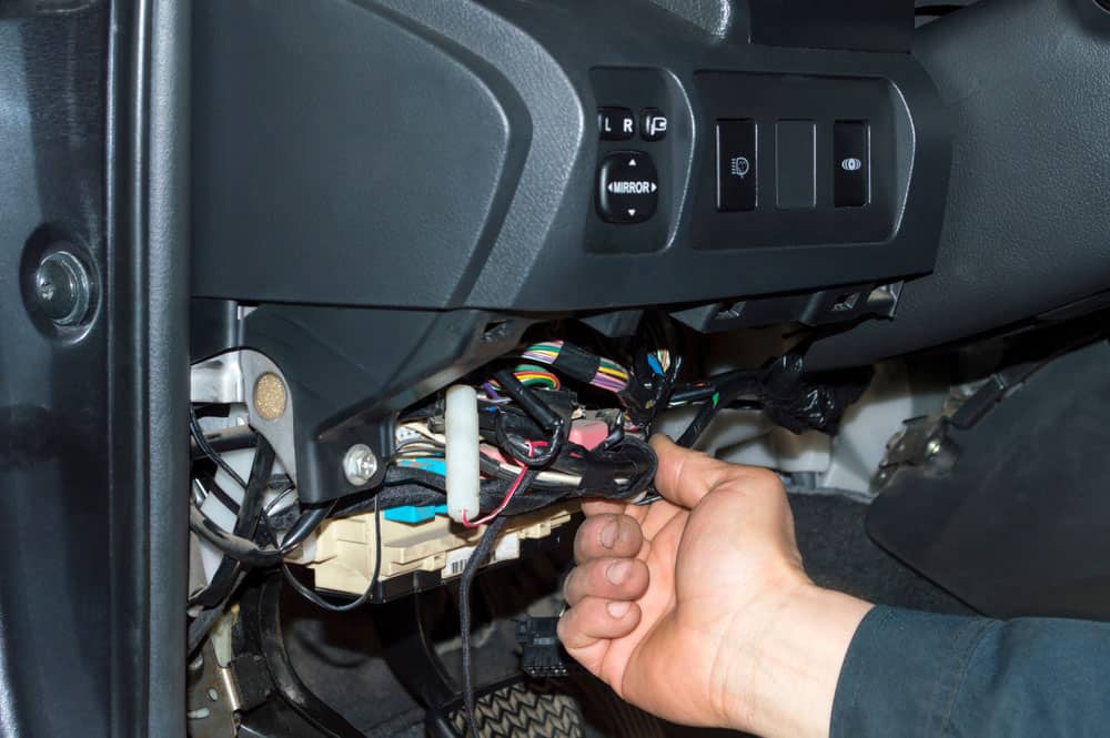 Wiring harnesses under the dashboard
