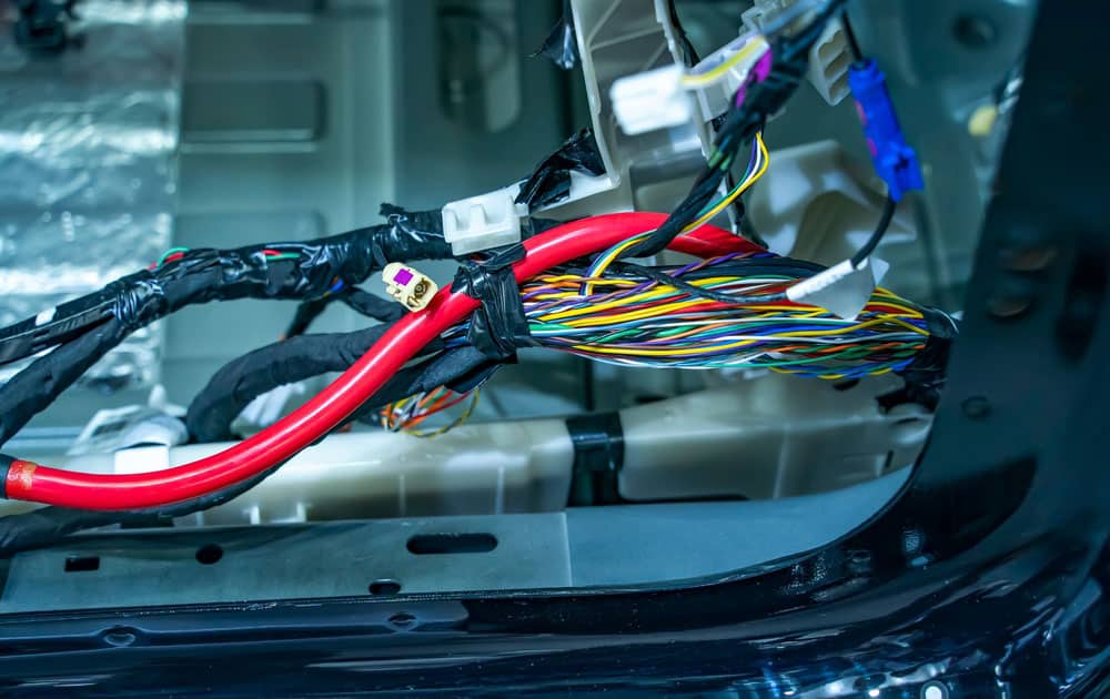 Caption: Cable harness in a car