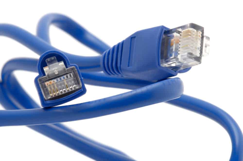 Computer cable assembly:  Ethernet plug