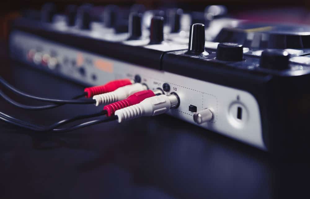 RCA cables connected to the device