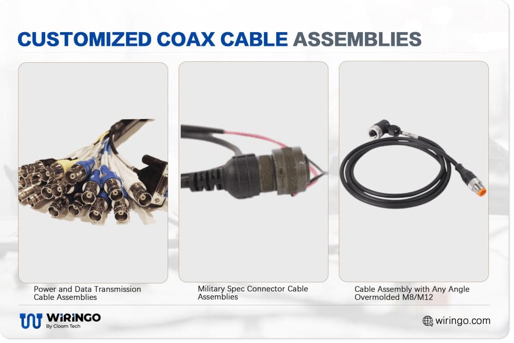 Customized coax cable assemblies
