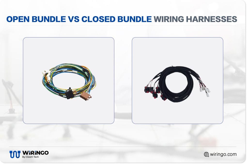 Open bundle vs closed bundle wiring harnesses