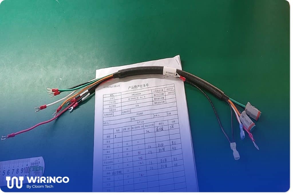 Wiring harness on our step-by-step assembly sequence sheet